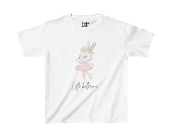 Camiseta para niños, linda camiseta de bailarina de conejito para Navidad, idea de regalo navideño, ropa para niños, conejo bailarín, top de ballet para niños, amante del ballet