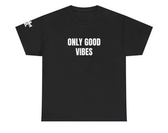Camiseta unisex de algodón con buenas vibras y energía positiva.