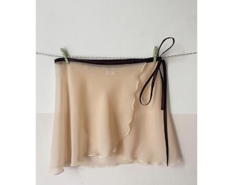 Falda corta de ballet cruzada SOPHIA (28, 33 y 35 cm) / Falda de ballet de gasa para clases y ensayos / Falda corta de baile / Largo personalizado. Tallas del Reino Unido: 0-14
