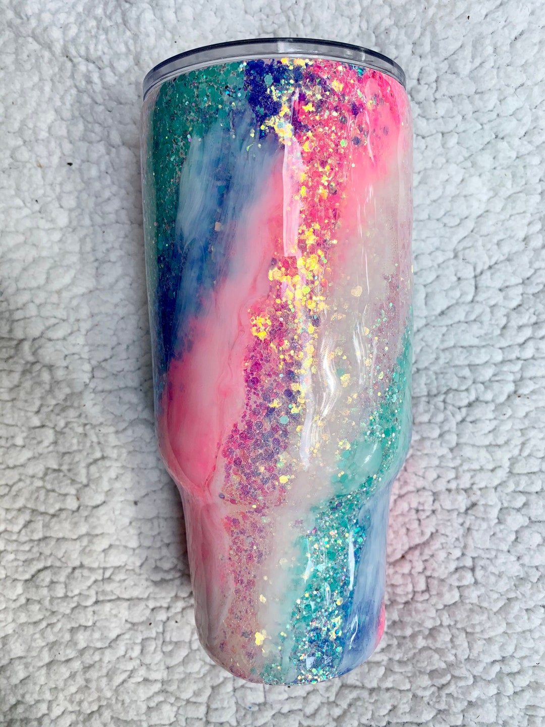 Custom Swirl Glitter Tumbler Personalized Glitter Tumbler Etsy