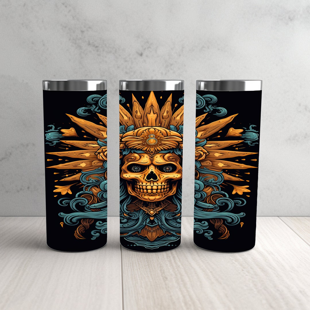 Aztec Skulls Halloween Images for Tumbler Wraps, Wall Art, Art Print ...