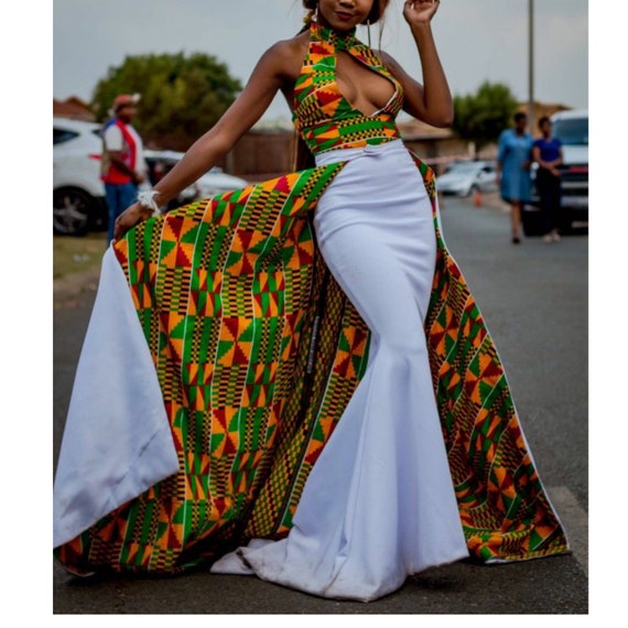 ankara straight long gown