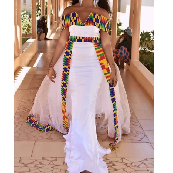 ankara white dresses