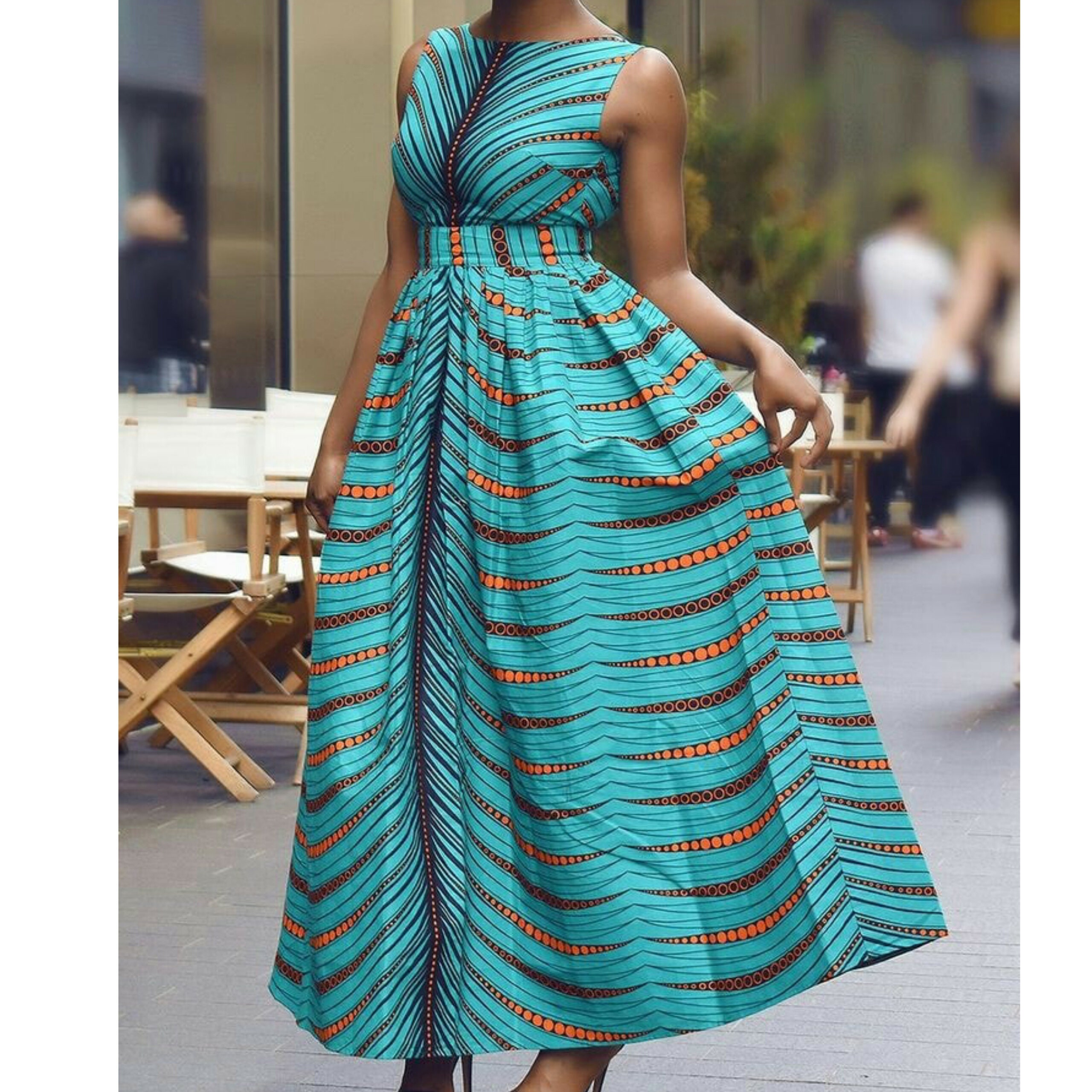 Ankara Maxi straight fitted dress Dashiki women dress Etsy