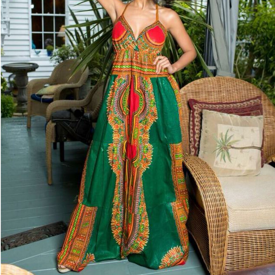 Ankara Maxi straight fitted dress Dashiki women dress Etsy