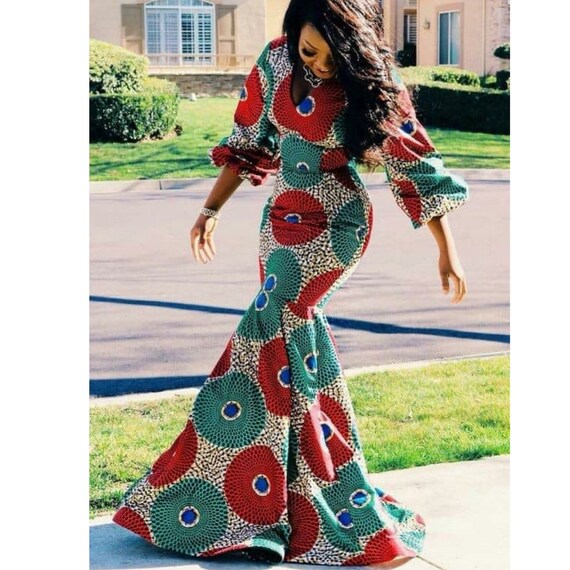 ankara maxi gown