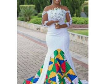 ankara white dresses