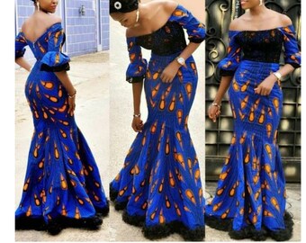royal blue african dress