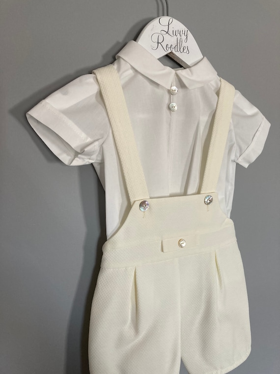 White cheap dungaree shorts