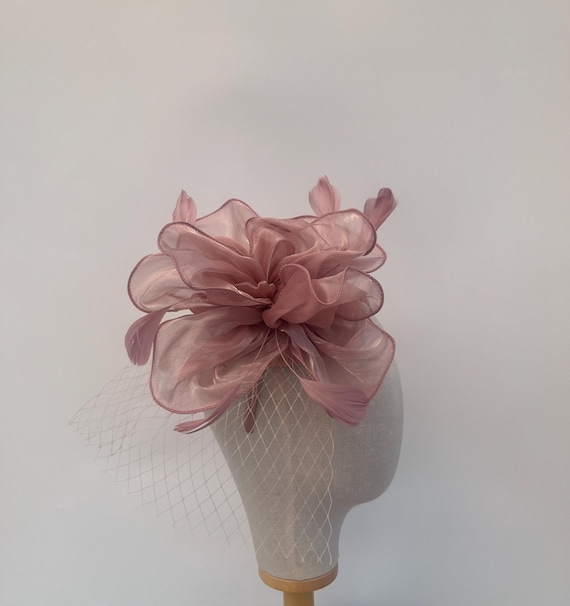 Net, feather Fascinator Headband Amazon.com: Women Elegant Fascinator Hat Flower Feather Mesh  main image 2