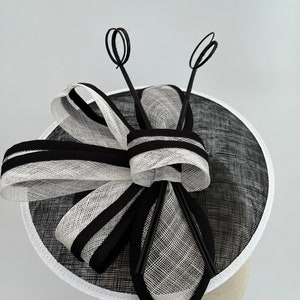 Headband Fascinator in White and Black