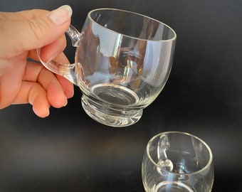 Vtg Crystal Blown Glass Punch Cups
