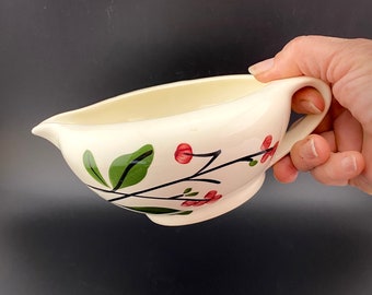 Southern Potteries Blue Ridge Gravy Sauce Boat, “Bittersweet” Hand Painted Floral