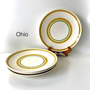 Royal China Carousel Cavalier Ironstone USA Dinner Plates, Set of 4, Yellow