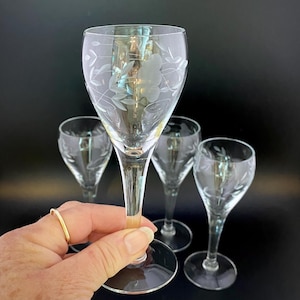 Princess House Heritage #422 Cordial Aperitif Glasses, Wheel Cut Crystal, Original Box and Papers