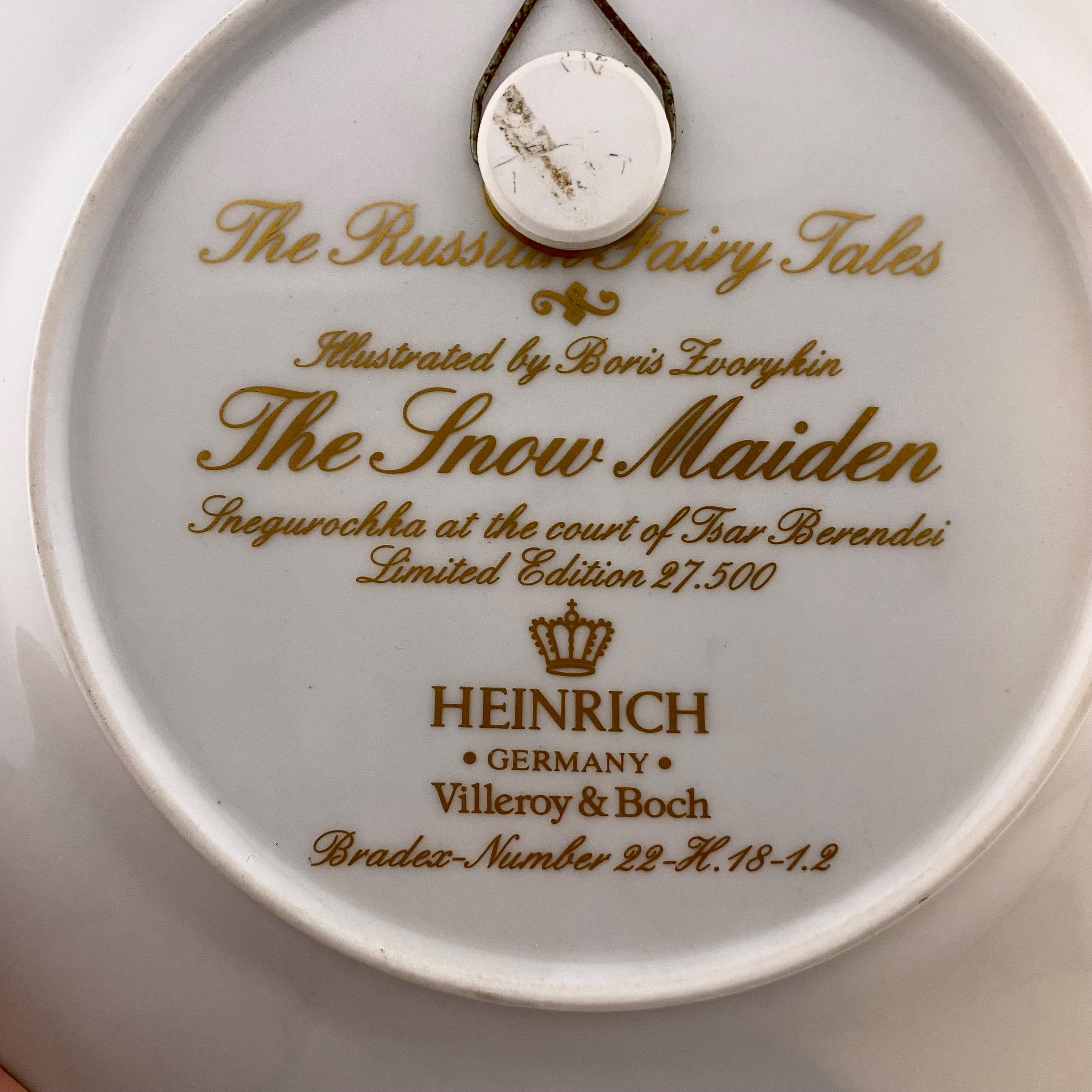 Villeroy & Boch Snow Maiden Collector Plate, Russian Fairy Tales