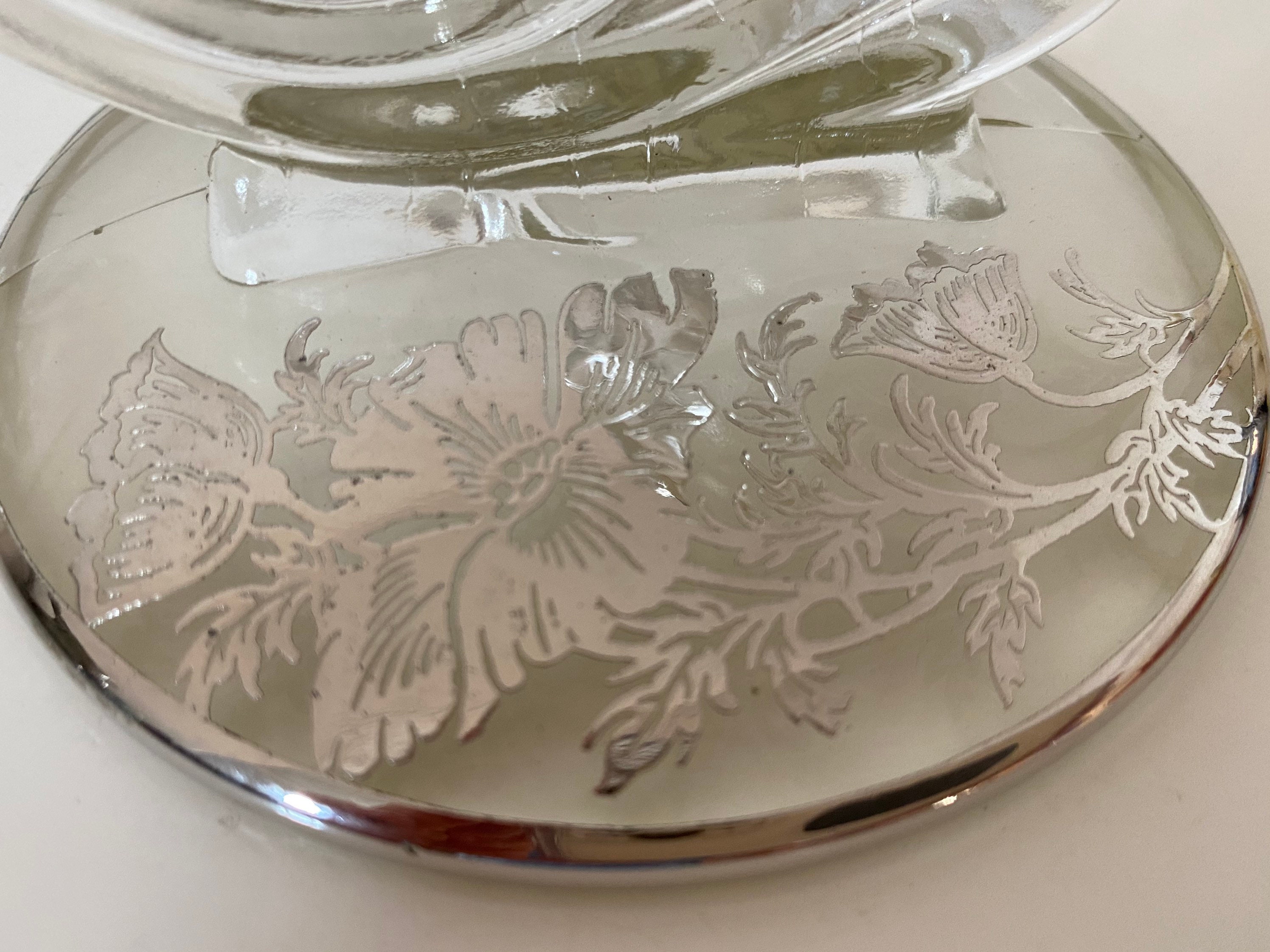 Fostoria Glass Elegant Baroque Candlestick Holders With Silver Etsy