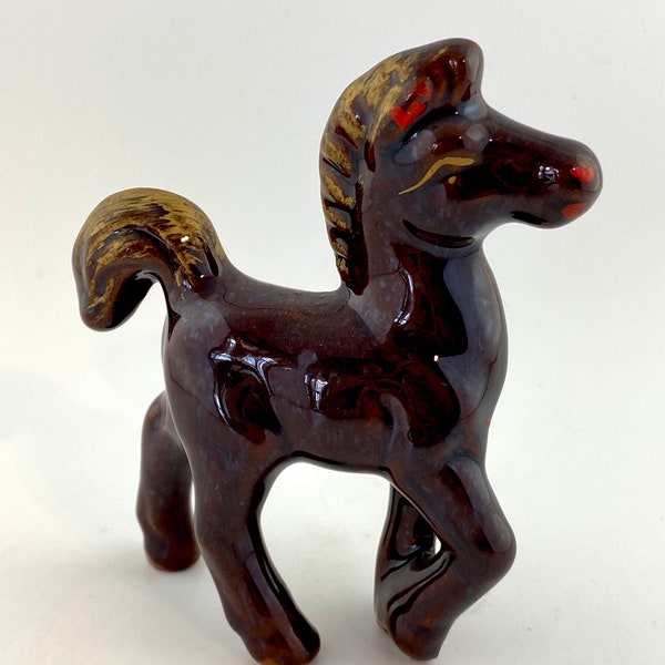 Redware Horse Pony Figurine, Japan