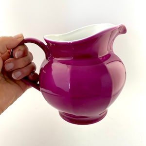 Victoria China Czechoslovakia Bone China 1 Quart Magenta Plum Red Pitcher