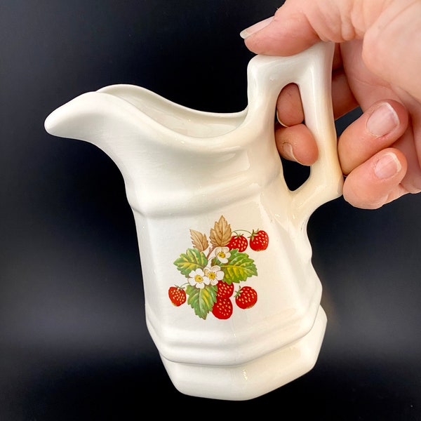 Basilisk, Inc. Syrup Pitcher or Creamer, Strawberry Motif, Handmade, Springfield, VT