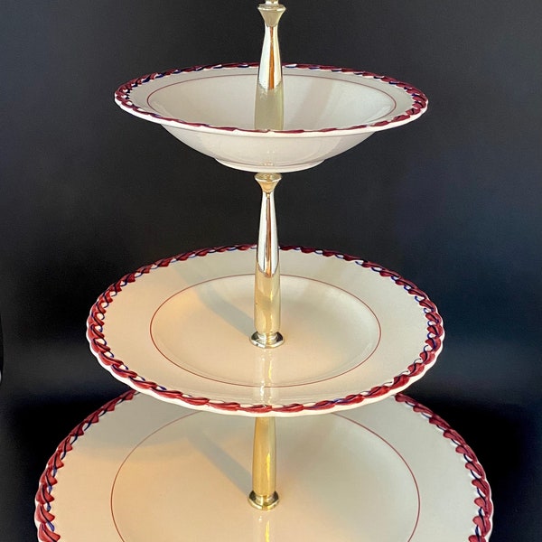 Vernon Kilns California “Monterey” Three Tier Tidbit Server