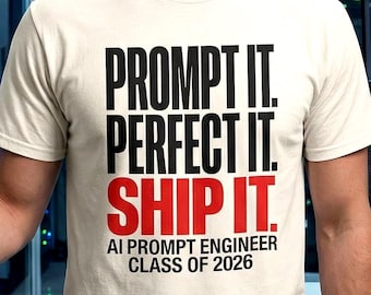 Maglietta di laurea della classe 2026, maglietta AI Prompt Engineer Senior 2026, maglietta per sviluppatori software, regalo per programmatori, maglietta STEM, top per geek