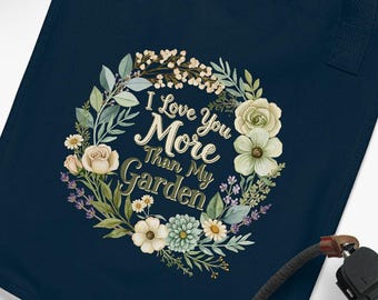 Plant Lady Tote Bag, Botanical Wreath Canvas, Eco-Friendly Organic Cotton, Perfect Gift for Green Thumbs, Gardening Humor Tote