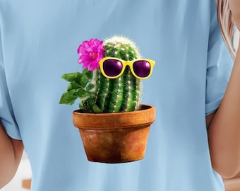 Blooming Cactus T-Shirt, Funny Succulent Shirt, Colorful Desert Plant Shirt, Cactus Lover Gift, Southwestern Botanical Top, Plant Mom Tee
