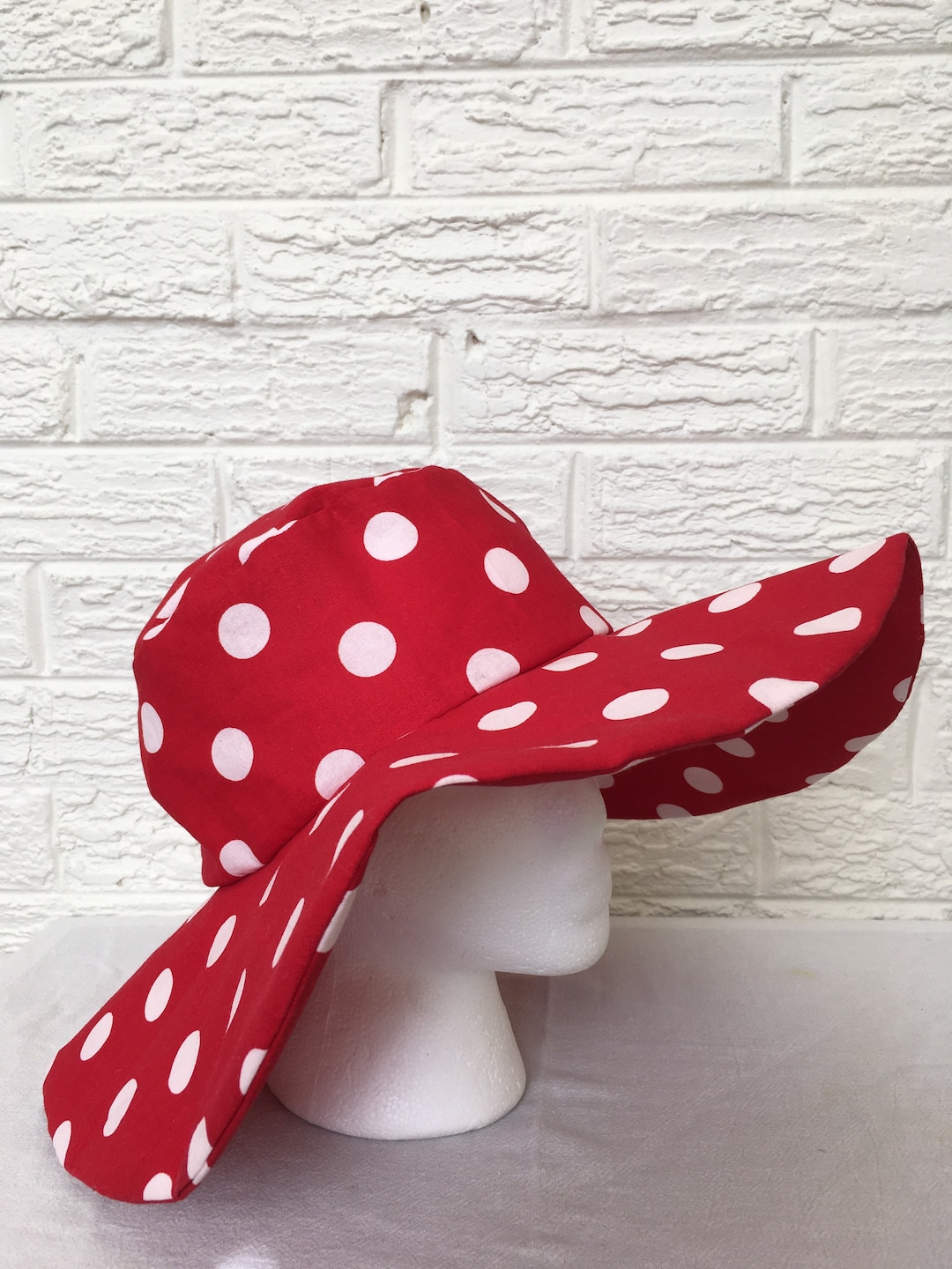 Polka Dot Sun Hat - Etsy display picture 2