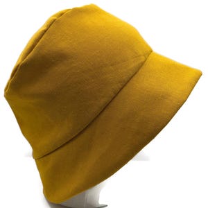 Handgemachte Leinen Cloche Hat - Ernte Gold