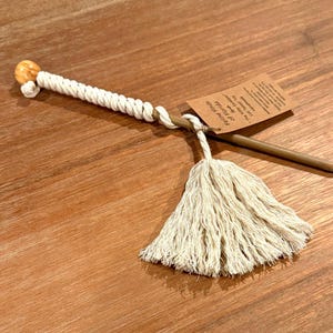 Natural Sustainable Cat Teaser Wand “The Kitty Sweeper”  Dye-Free
