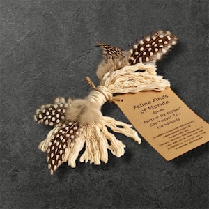 Handmade Natural Cat Toy “Feather Fly Flipper”
