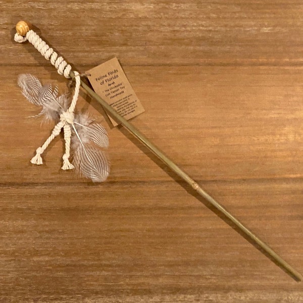 Natural Sustainable Cat Teaser Wand “The Chickadee”