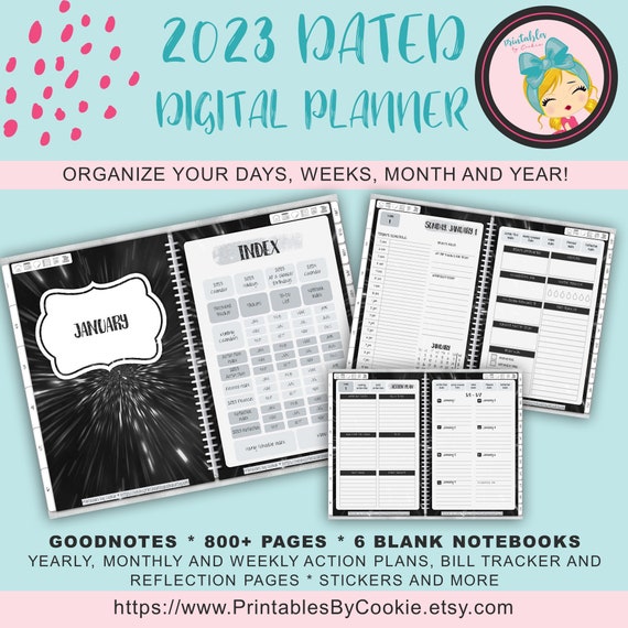 2023 Digital Planner Goodnotes Digital Notebook 2023 Etsy
