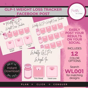 Facebook Social Media Weight Loss Progress Post | Share Your Journey | GLP-1 & Wellness Tracker Companion | Motivational Templates WL001