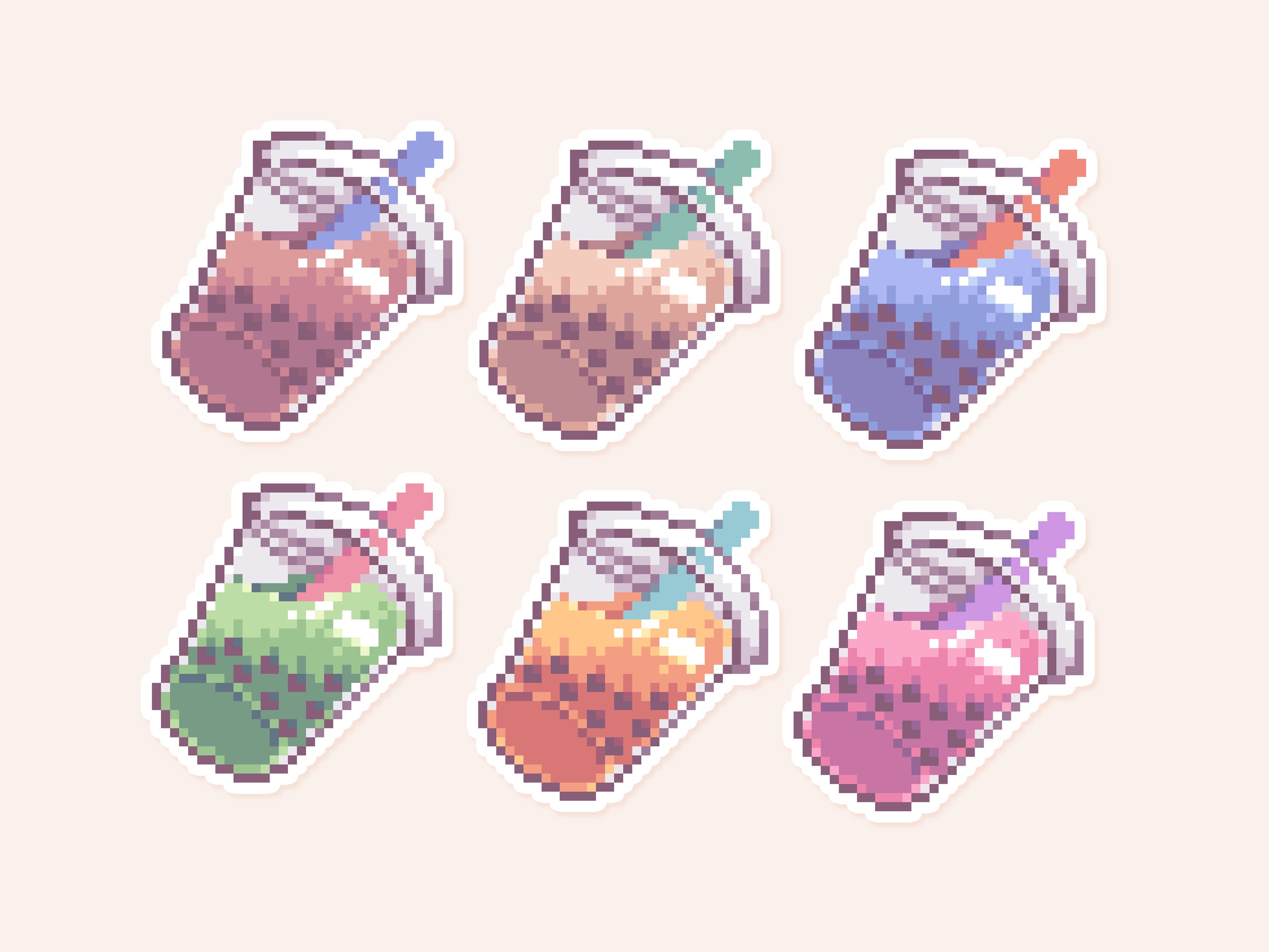 Galaxy Carton Drink - Pixel Art - Sticker