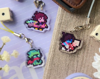 Deltarune Phone Charms | Pixel 30mm 1-inch Double-Sided Acrylic Mini Keychains