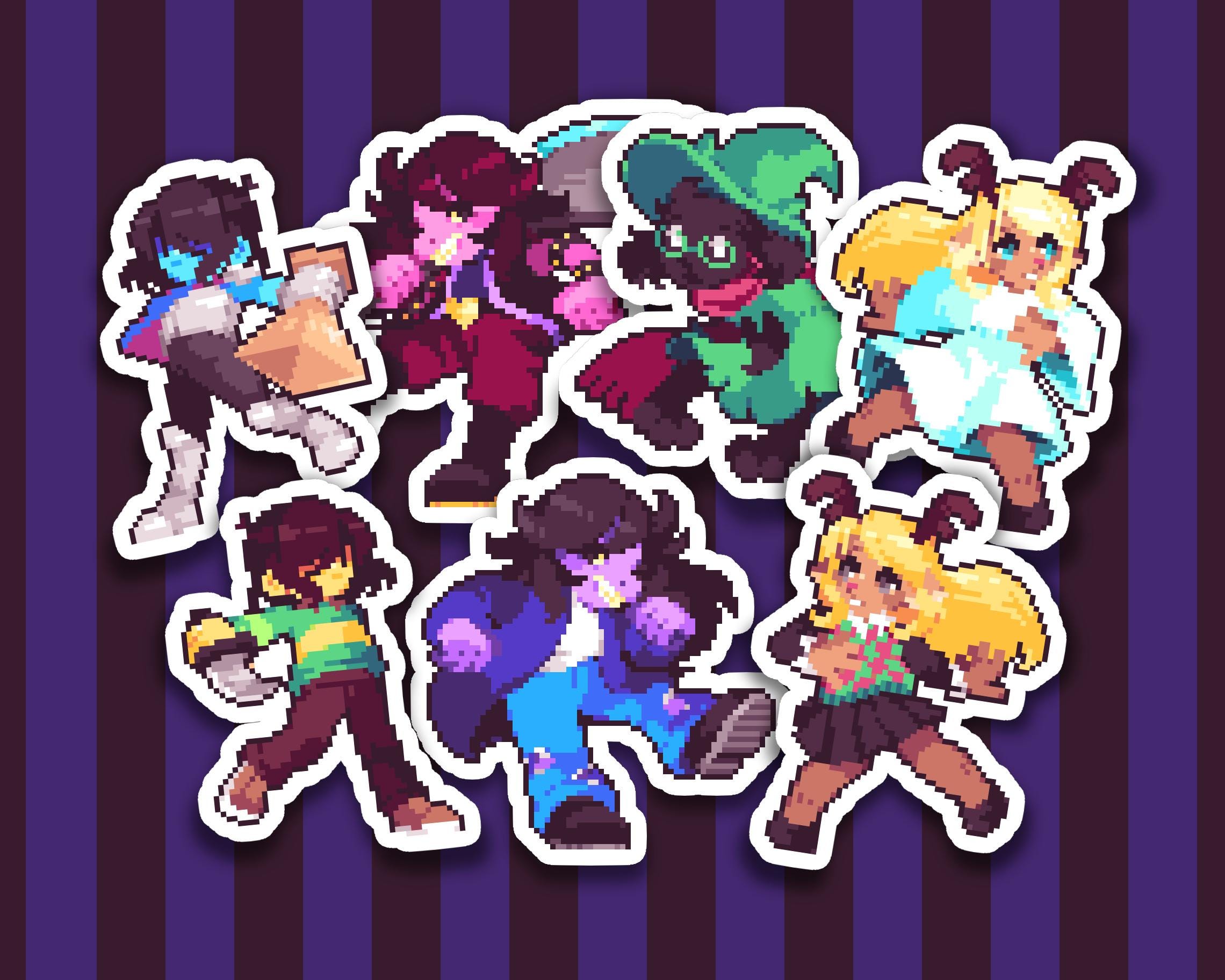 NEW! Deltarune Stickers | 7 Characters | 2.5-inch Pixel Art Die-Cut Matte Vinyl Stickers