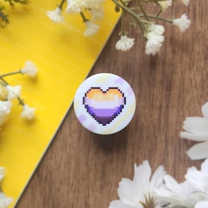 LGBTQ+ Pride Heart Pixel Buttons | 40 Pride Flags | 1.25 Inch Pins image 5