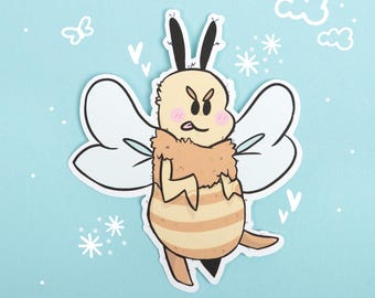 Cute Bee Sticker, Honey Bee Sticker, Water Resistant Vinyl Sticker, Kawaii Bee Sticker, Bumblebee Sticker, Bee Lover Gift, Honey Bee Decal