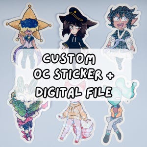 Custom OC Sticker, Custom Chibi Sticker, OC Commission, Original Character Sticker Commission, Custom Original Character Full Body Sticker