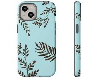 Funda botánica para iPhone 16 Pro, funda con diseño floral de plantas, funda bonita y coqueta con flores, regalo bohemio de primavera para ella.