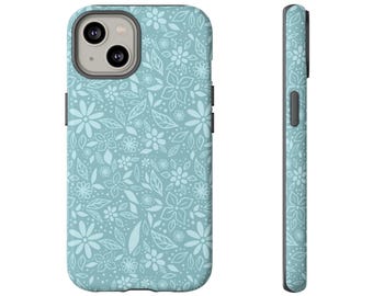 Blaue Blume Ästhetische Handyhülle Floral Sommer Handyhülle Frühling Boho Handyhülle Niedliche Handyhülle Florale Handyhüllen Kokette Handyhülle
