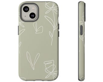Weiche grüne Blumenästhetik Handyhülle Floral Sommer Handyhülle Frühling Boho Handyhülle Floral Handyhüllen Kokette Handyhülle
