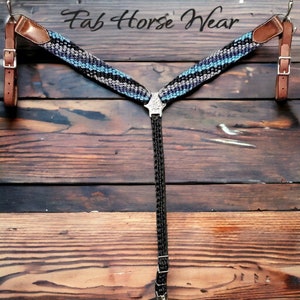 CUSTOM Mule Tape Breast Collar w/ leather accents
