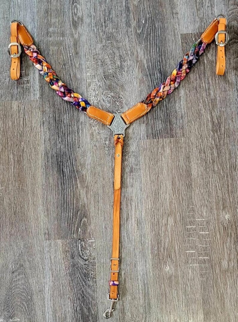 Braided Leather Breast Collar Etsy