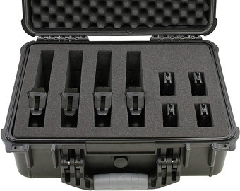 CM 16" 4 Pistol Multiple Pistol Case - Waterproof & Shockproof Hard Case for Pistols and Accessories, Multi Gun Case with Two Layers of Foam