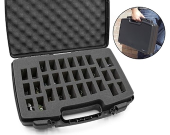 CM Hard Shell Miniature Storage Case - 30 Figurine Organizer Carrying Case with Foam for Dungeons & Dragons, Warhammer 40K Minis and More!