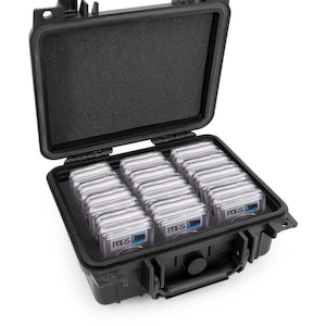 CM Graded Coin Case Fits 40+ PCGS or NGC Coin Slabs, Waterproof Coin Storage Box with Customizable Foam for Most Coin Holders For Collectors