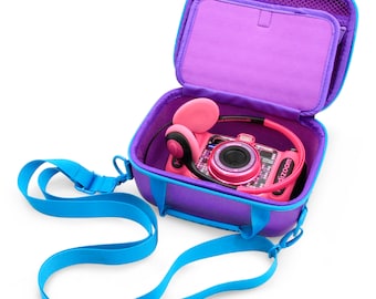 CASEMATIX Pink Kids Camera Case Compatible with The Omzer Kids Toy Camera and Kids Toy Accessories Includes CASE ONLY with Wrist Strap